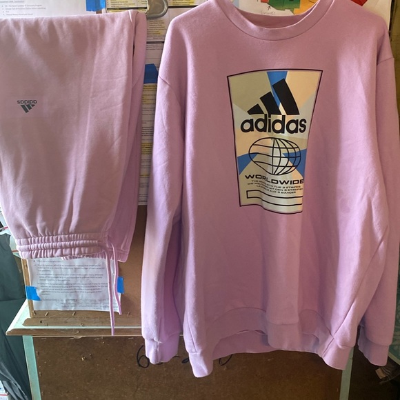adidas Other - ADIDAS SWEATSUIT LILAC COLORWAY CREWNECK SIZE XL SWEATS SIZE LARGE